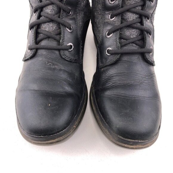UGG Kesey Black Leather Winter Ankle Boots 6 - Picture 13 of 13